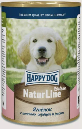 Happy Dog Natur Line Ягненок  с печенью, сердцем и рисом для щенков  (НФКЗ) - 0,41 кг