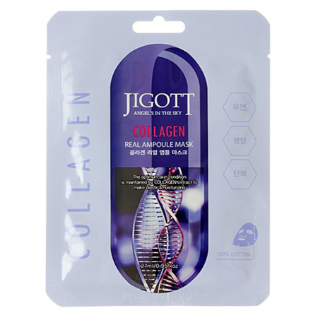 Jigott Collagen Маска Ампульная тканевая д/лица с коллагеном 27мл (Корея)