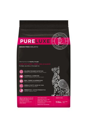 1713 PureLuxe для нормализации веса кошек с индейкой и лососем, 0,4 кг